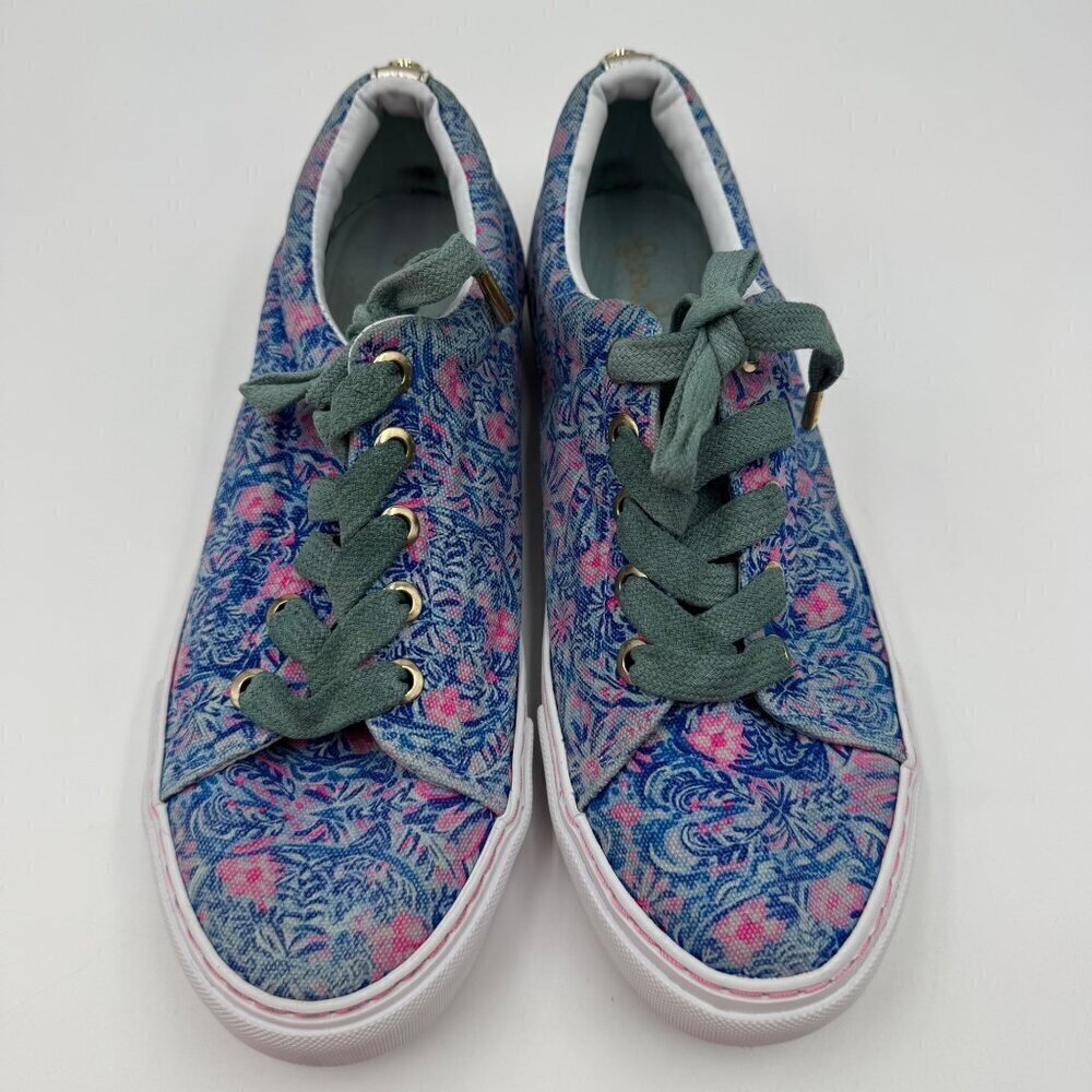 Lilly Pulitzer Abigail Sneakers Pink/Blue Womens Size 7